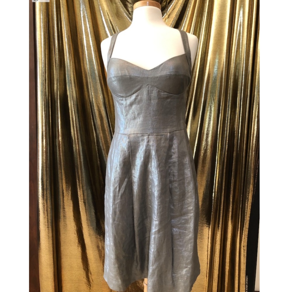 Cynthia Steffe Silver Linen Sundress Sz 8